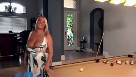 Blonde big tit BBW gets pounded on pool table - Trueamateur