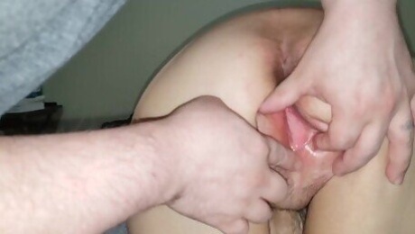 Just having some fun. Busted a good nut and nothing would come out.  Nutted deep in that pussy