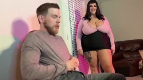 Bossy Bitch BBW Keeps Her Employee on His Toes and His Cock in Her Mouth