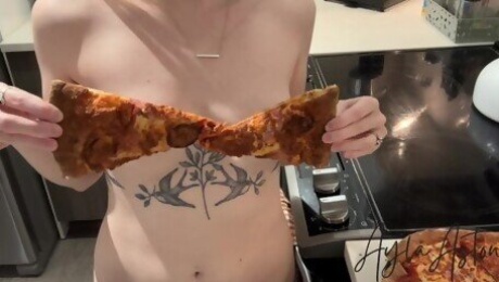 Warming Up Pizza Naked