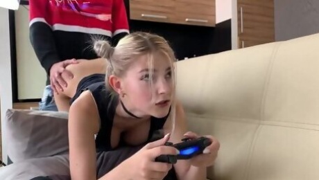 Beautiful gamer girl emotion-charged sex clip